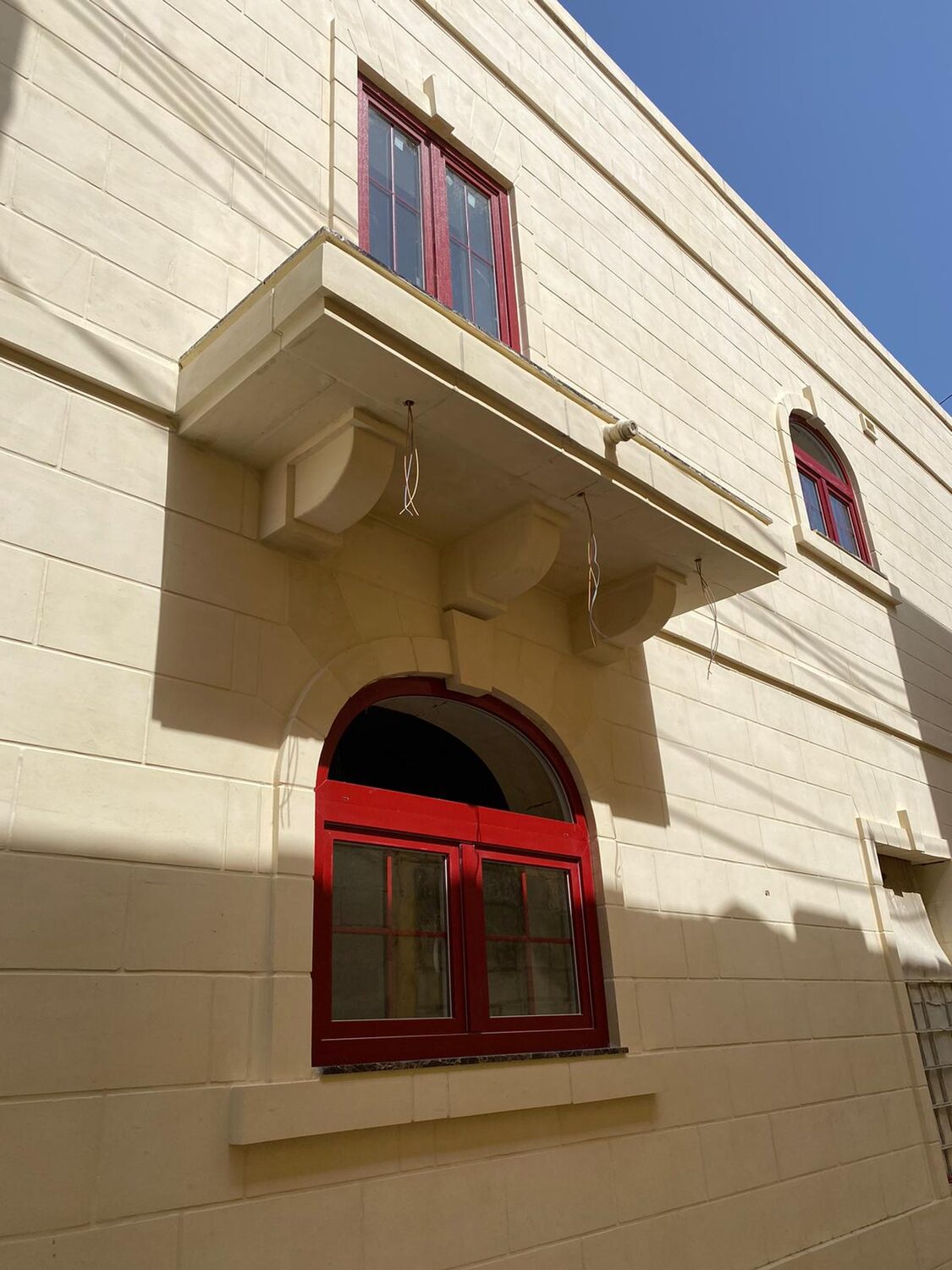Red arched frames