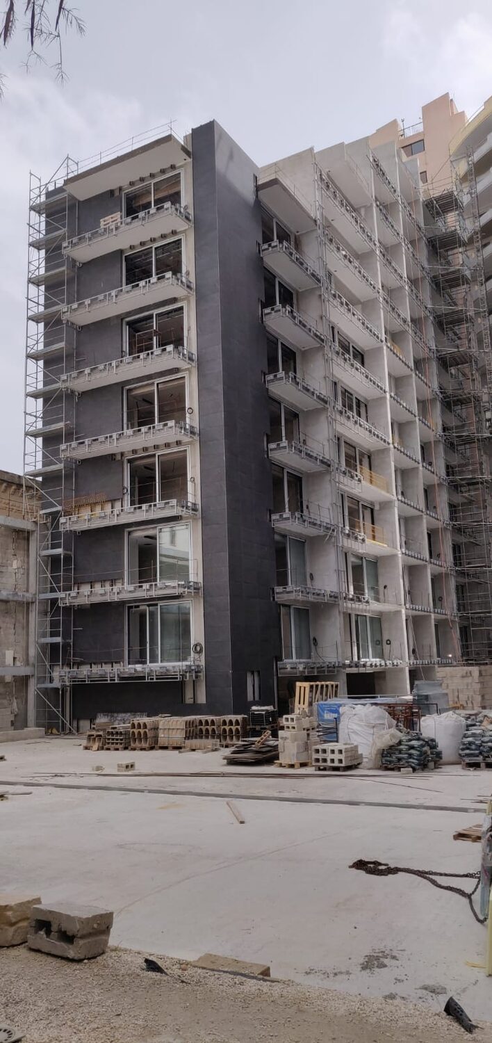 Façade during construction